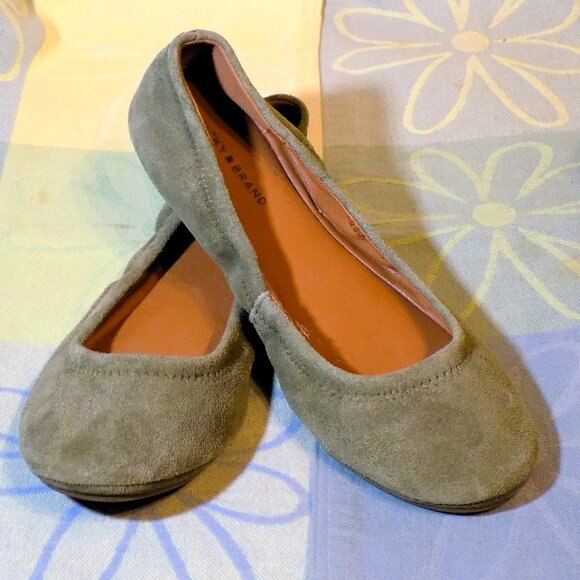Lucky Brand LP-Erin Muted Olive Suede Ballet Flats Size 7.5 - Picture 1 of 6